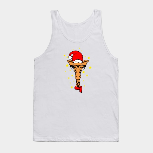 Christmas Giraffe Tank Top by SybaDesign